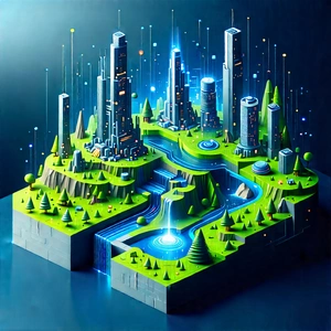 Big Data Visualization With Futuristic Cityscape