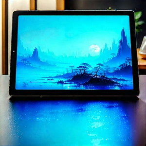 Tablet With Glowing Screen With Laptop Computer