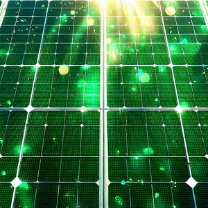 Solar Panel With (digital:1.48) Particles With Large Green