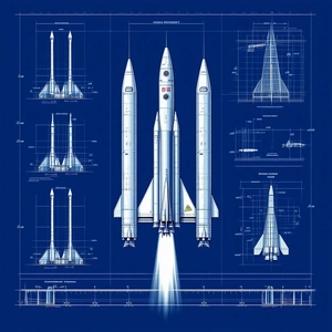 A Blue Illustration Of A Space Shuttle Is Shown In A Diagram