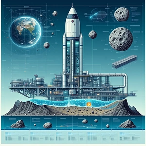 The Image Is A Futuristic Illustration Of A Space Station With A Large Rocket Ship Docked To It