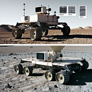 A Large Robotic Vehicle With A Television Screen On Its Front