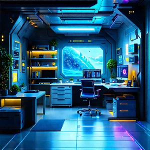 Futuristic Tech Startup Office With Image, There