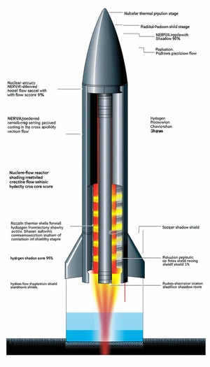 The Image Is A Diagram Of A Rocket Engine, Showing The Various Components And Their Functions