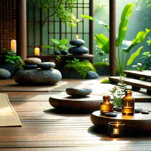Lifestyle Drone Photography: Wellness Scene With Aromatherapy With Image, There