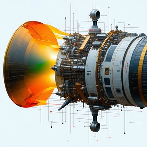 A Large, Futuristic Engine Is Shown In A 3d Rendering