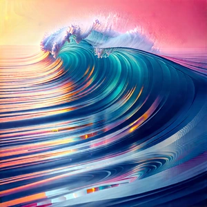 Abstract Glitch Art: Wave propagation captured in abstract form