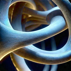 Close-up Of Fiber Optic Cables With Blue White