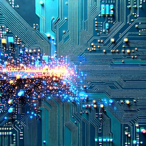 Circuit board with (digital:1.22) particles