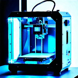 3d printer with blue light (glow:1.22)