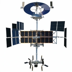 A Large Satellite Is Shown In A White Background