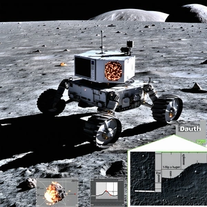 A Robotic Vehicle, Possibly A Rover, On A Rocky Surface