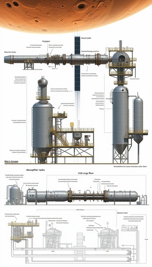 The Image Is A Detailed Drawing Of A Large Industrial Plant, Specifically A Refinery