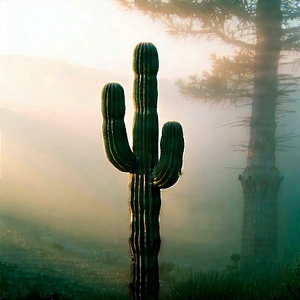 Nature Advertising Photography: Cactus in misty environment