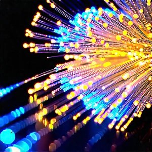 Close-up Of Fiber Optic Cables With Close-up Brightly