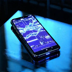 Smartphone With Data Visualization With Black Cell
