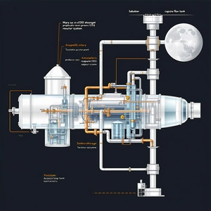 The Image Is A Detailed Diagram Of A Large Industrial Machine, Likely A Reactor Or A Turbine