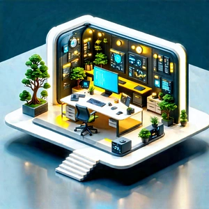 Futuristic Tech Startup Office With Computer Room