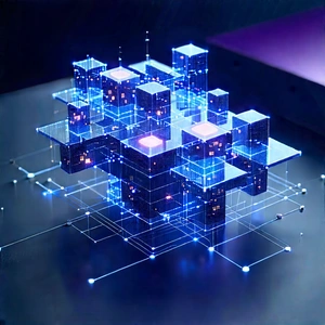 Blockchain Network Visualization With Blue White