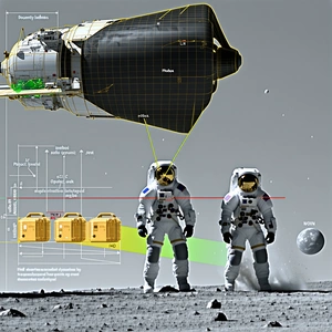 In The Image, There Are Two Astronauts Standing On The Moon, Wearing White Suits