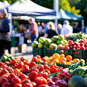 Urban Architectural Photography: Urban farmers market scene