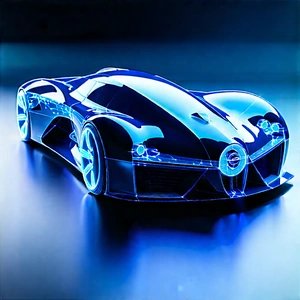 Automotive Technology In Design Studio With Futuristic Blue