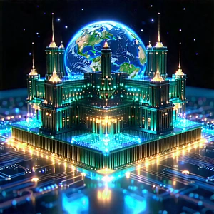 Quantum Computer With Laser Scanning With Large, Futuristic