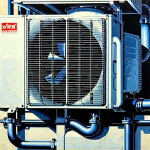 Tech Gouache Painting: Close-up of cooling system