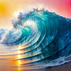 Abstract Pastel Drawing: Abstract interpretation of wave motion