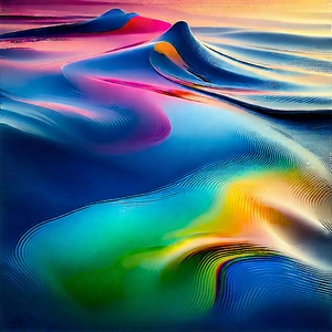 Abstract Aerial Photography: Fluid Abstract With Analogous Color Palette With Colorful Painting