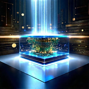 Quantum Computer With Data Streams With Large, Blue,