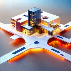 Futuristic Innovation Hub With Large Building