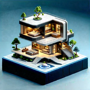 Futuristic Smart Home With Model House