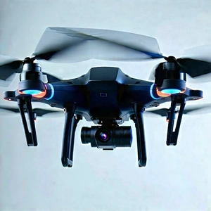 Drone With Data Visualization With Black Drone
