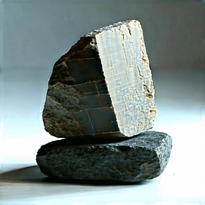 Abstract Macro Photography: Stone Arrangement With Tension With Large Rock