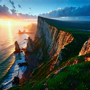 Nature Professional Photography: Coastal Cliff During Sunrise With Beautiful Coastal