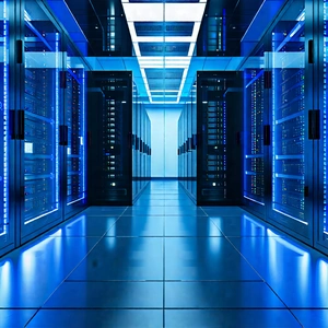 Tech Minimalist Design: Futuristic server room