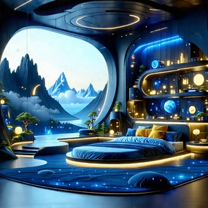 Futuristic Smart Home With Futuristic Bedroom