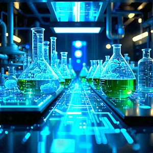 Financial Technology In Modern Laboratory With Image, There