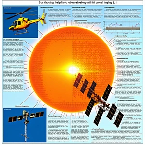 The Image Is A Colorful Poster That Features A Yellow Helicopter Flying Over A Sun