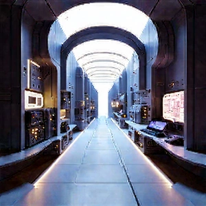 Futuristic Research Laboratory With Image, There