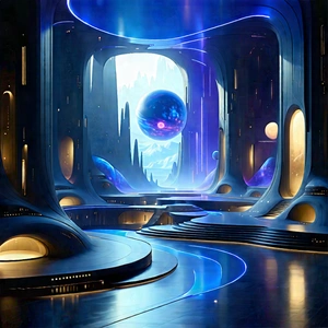 Futuristic Innovation Hub With Futuristic Scene,