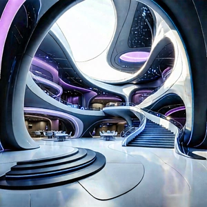 (futuristic:1.23) Innovation Hub With Large, Modern