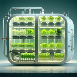 A Large, White, And Glass-walled Structure Filled With Numerous Potted Plants