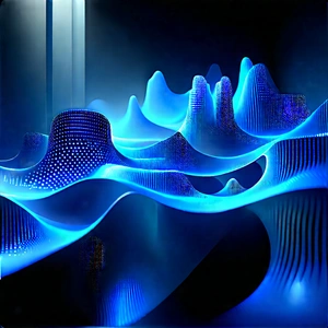 Artificial Intelligence Visualization With Blue White