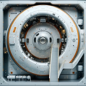 computer-generated (CGI) representation space station