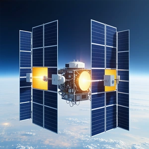 A Space Station With Two Large Solar Panels On Its Sides