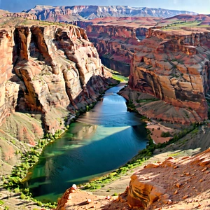 Nature Product Photography: Aerial View Of Canyon System With Beautiful River