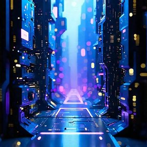 Futuristic Innovation Hub With Image, There
