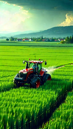 Agricultural Technology In Field Deployment With Tractor Driving